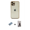 MARSİLYAN™- iPhone 12 Pro Max Kılıf Vadi Minimal - Siyah Bilvis Hayalet Cam Ekran Koruyucu + Shine Kamera Lens Koruma Cam - GS