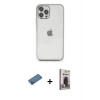 MARSİLYAN™- iPhone 12 Pro Max Kılıf Vadi Minimal - Siyah Bilvis Hayalet Cam Ekran Koruyucu + Shine Kamera Lens Koruma Cam - GD