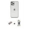 MARSİLYAN™- iPhone 12 Pro Max Kılıf Vadi Minimal - Siyah Bilvis Hayalet Cam Ekran Koruyucu + Shine Kamera Lens Koruma Cam - SABE