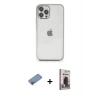 MARSİLYAN™- iPhone 12 Pro Max Kılıf Vadi Minimal - Siyah Bilvis Hayalet Cam Ekran Koruyucu + Shine Kamera Lens Koruma Cam - PE