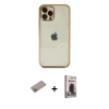 MARSİLYAN™- iPhone 12 Pro Max Kılıf Vadi Minimal - Siyah Bilvis Hayalet Cam Ekran Koruyucu + Sierra Blue Shine Kamera Lens Koruma Cam