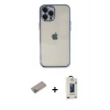 MARSİLYAN™- iPhone 12 Pro Max Kılıf Vadi Minimal - Siyah Bilvis Hayalet Cam Ekran Koruyucu + Shine Kamera Lens Koruma Cam - SABE