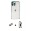 MARSİLYAN™- iPhone 12 Pro Max Kılıf Vadi Minimal - Siyah Bilvis Hayalet Cam Ekran Koruyucu + Shine Kamera Lens Koruma Cam - SABE