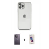 MARSİLYAN™- iPhone 12 Pro Max Kılıf Vadi Minimal - Siyah Joko 5D Cam + Neon Fosforlu Kamera Lens - BZ