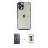 MARSİLYAN™- iPhone 12 Pro Max Kılıf Vadi Minimal - Siyah Joko 5D Cam + Neon Fosforlu Kamera Lens - BZ
