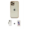 MARSİLYAN™- iPhone 12 Pro Max Kılıf Vadi Minimal - Siyah Joko 5D Cam + Shine Kamera Lens - GD