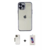 MARSİLYAN™- iPhone 12 Pro Max Kılıf Vadi Minimal - Siyah Joko 5D Cam + Shine Kamera Lens - GD