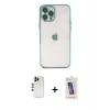 MARSİLYAN™- iPhone 12 Pro Max Kılıf Vadi Minimal - Siyah Joko 5D Cam + Shine Kamera Lens - GD