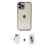 MARSİLYAN™- iPhone 12 Pro Max Kılıf Vadi Minimal - Siyah Joko 5D Cam + Lacivert Shine Kamera Lens