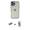 MARSİLYAN™- iPhone 12 Pro Max Kılıf Vadi Minimal - Siyah Joko 5D Cam + Renkli Kamera Lens Koruma Cam - MI