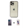 MARSİLYAN™- iPhone 12 Pro Max Kılıf Vadi Minimal - Siyah Joko 5D Cam + Neon Fosforlu Kamera Lens - MI