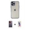 MARSİLYAN™- iPhone 12 Pro Max Kılıf Vadi Minimal - Siyah Joko 5D Cam + Neon Fosforlu Kamera Lens - TU