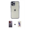 MARSİLYAN™- iPhone 12 Pro Max Kılıf Vadi Minimal - Siyah Joko 5D Cam + Neon Fosforlu Kamera Lens - TU