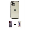 MARSİLYAN™- iPhone 12 Pro Max Kılıf Vadi Minimal - Siyah Joko 5D Cam + Neon Fosforlu Kamera Lens - TU