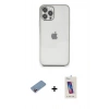 MARSİLYAN™- iPhone 12 Pro Max Kılıf Vadi Minimal - Siyah Joko 5D Cam + Shine Kamera Lens Koruma Cam - PE