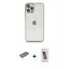 MARSİLYAN™- iPhone 12 Pro Max Kılıf Vadi Minimal - Siyah Joko 5D Cam + Renkli Kamera Lens Koruma Cam - SI
