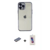 MARSİLYAN™- iPhone 12 Pro Max Kılıf Vadi Minimal - Siyah Joko 5D Cam + Renkli Kamera Lens Koruma Cam - SI