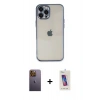 MARSİLYAN™- iPhone 12 Pro Max Kılıf Vadi Minimal - Siyah Joko 5D Cam + Neon Fosforlu Kamera Lens - SI