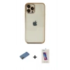 MARSİLYAN™- iPhone 12 Pro Max Kılıf Vadi Minimal - Siyah Joko 5D Cam + Shine Kamera Lens Koruma Cam - GD