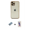 MARSİLYAN™- iPhone 12 Pro Max Kılıf Vadi Minimal - Siyah Joko 5D Cam + Shine Kamera Lens Koruma Cam - GI