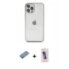 MARSİLYAN™- iPhone 12 Pro Max Kılıf Vadi Minimal - Siyah Joko 5D Cam + Shine Kamera Lens Koruma Cam - GS