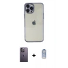 MARSİLYAN™- iPhone 12 Pro Max Kılıf Vadi Minimal - Siyah Joko Magic 5D Cam + Beyaz Neon Fosforlu Kamera Lens