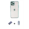 MARSİLYAN™- iPhone 12 Pro Max Kılıf Vadi Minimal - Siyah Joko Magic 5D Cam + Metal Kamera Lens Koruma Cam - GD