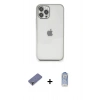 MARSİLYAN™- iPhone 12 Pro Max Kılıf Vadi Minimal - Siyah Joko Magic 5D Cam + Metal Kamera Lens Koruma Cam - GD
