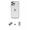 MARSİLYAN™- iPhone 12 Pro Max Kılıf Vadi Minimal - Siyah Joko Magic 5D Cam + Metal Kamera Lens Koruma Cam - KI