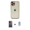 MARSİLYAN™- iPhone 12 Pro Max Kılıf Vadi Minimal - Siyah Joko Magic 5D Cam + Neon Fosforlu Kamera Lens - TU