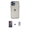 MARSİLYAN™- iPhone 12 Pro Max Kılıf Vadi Minimal - Siyah Joko Magic 5D Cam + Neon Fosforlu Kamera Lens - TU