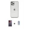 MARSİLYAN™- iPhone 12 Pro Max Kılıf Vadi Minimal - Siyah Joko Magic 5D Cam + Neon Fosforlu Kamera Lens - TU