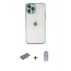 MARSİLYAN™- iPhone 12 Pro Max Kılıf Vadi Minimal - Siyah Joko Magic 5D Cam + Renkli Kamera Lens Koruma Cam - TU