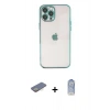 MARSİLYAN™- iPhone 12 Pro Max Kılıf Vadi Minimal - Siyah Joko Magic 5D Cam + Renkli Kamera Lens Koruma Cam - SI