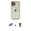 MARSİLYAN™- iPhone 12 Pro Max Kılıf Vadi Minimal - Siyah Joko Magic 5D Hayalet Cam + Gold Shine Kamera Lens Koruma Cam
