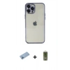 MARSİLYAN™- iPhone 12 Pro Max Kılıf Vadi Minimal - Siyah Joko Magic 5D Hayalet Cam + Mavi Shine Kamera Lens Koruma Cam