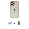 MARSİLYAN™- iPhone 12 Pro Max Kılıf Vadi Minimal - Siyah Joko Magic 5D Hayalet Cam + Mavi Shine Kamera Lens Koruma Cam