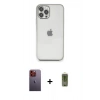 MARSİLYAN™- iPhone 12 Pro Max Kılıf Vadi Minimal - Siyah Joko Magic 5D Hayalet Cam + Neon Fosforlu Kamera Lens - TU