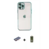 MARSİLYAN™- iPhone 12 Pro Max Kılıf Vadi Minimal - Siyah Joko Magic 5D Hayalet Cam + Renkli Kamera Lens Koruma Cam - TU