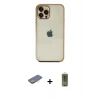 MARSİLYAN™- iPhone 12 Pro Max Kılıf Vadi Minimal - Siyah Joko Magic 5D Hayalet Cam + Sarı Renkli Kamera Lens Koruma Cam