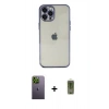 MARSİLYAN™- iPhone 12 Pro Max Kılıf Vadi Minimal - Siyah Joko Magic 5D Hayalet Cam + Neon Fosforlu Kamera Lens - YL