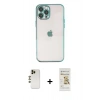 MARSİLYAN™- iPhone 12 Pro Max Kılıf Vadi Minimal - Siyah Mat Seramik Nano Ekran Koruyucu + Shine Kamera Lens - GD