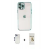 MARSİLYAN™- iPhone 12 Pro Max Kılıf Vadi Minimal - Siyah Mat Seramik Nano Ekran Koruyucu + Shine Kamera Lens - LT