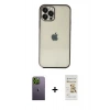 MARSİLYAN™- iPhone 12 Pro Max Kılıf Vadi Minimal - Siyah Mat Seramik Nano Ekran Koruyucu + Neon Fosforlu Kamera Lens - YL