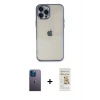 MARSİLYAN™- iPhone 12 Pro Max Kılıf Vadi Minimal - Siyah Mat Seramik Nano Ekran Koruyucu + Neon Fosforlu Kamera Lens - MI