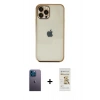 MARSİLYAN™- iPhone 12 Pro Max Kılıf Vadi Minimal - Siyah Mat Seramik Nano Ekran Koruyucu + Neon Fosforlu Kamera Lens - MI
