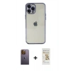 MARSİLYAN™- iPhone 12 Pro Max Kılıf Vadi Minimal - Siyah Mat Seramik Nano Ekran Koruyucu + Neon Fosforlu Kamera Lens - SI