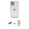 MARSİLYAN™- iPhone 12 Pro Max Kılıf Vadi Minimal - Siyah Mat Seramik Nano Ekran Koruyucu + Turuncu Renkli Kamera Lens Koruma Cam