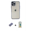 MARSİLYAN™- iPhone 12 Pro Max Kılıf Vadi Minimal - Siyah Polymer Nano Ekran Koruyucu + Metal Kamera Lens Koruma Cam - GD