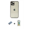 MARSİLYAN™- iPhone 12 Pro Max Kılıf Vadi Minimal - Siyah Polymer Nano Ekran Koruyucu + Pembe Shine Kamera Lens Koruma Cam